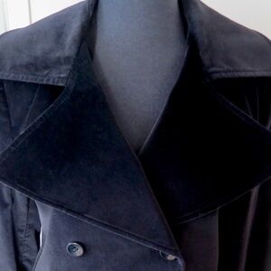 Vintage PASHA & JO Black Velvet Jacket Pea Coat Preppy
